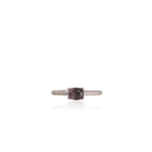 Load image into Gallery viewer, 5 x 6 mm. Cushion Cut Purplish Grey Burmese Spinel with Cz Band Ring

