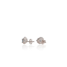 Load image into Gallery viewer, 5 x 7 mm. Oval Cut Swiss Blue Brazilian Topaz with Cz Accents Earrings
