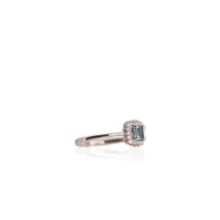 Load image into Gallery viewer, 5 mm. Cushion Cut London Blue Brazilian Topaz with Cz Accents Ring
