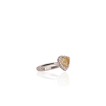 Load image into Gallery viewer, 6 mm. Heart Cut Yellow Brazilian Citrine with Cz Accents Ring
