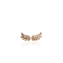 Load image into Gallery viewer, 3 x 4 mm. Oval Cut Yellow Brazilian Citrine Leaf Earrings

