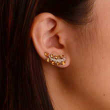 Load image into Gallery viewer, 3 x 4 mm. Oval Cut Yellow Brazilian Citrine Leaf Earrings
