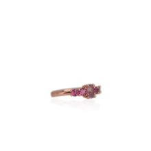 Load image into Gallery viewer, 4 x 6 mm. Oval Cut Purple Brazilian Amethyst and Rhodolite Garnet Cluster Ring
