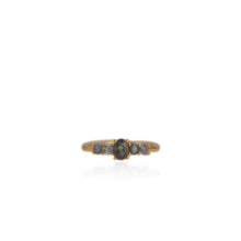 Load image into Gallery viewer, 4 x 6 mm. Oval Cut Green and Blue Thai Sapphire Cluster Ring
