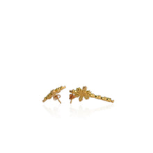 Load image into Gallery viewer, 3 x 5 mm. Pear Cut Green Pakistani Peridot with Cz Accents Cluster Earrings
