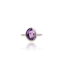 Load image into Gallery viewer, 9 x 11 mm. Oval Cut Purple Brazilian Amethyst Ring
