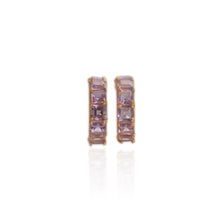Load image into Gallery viewer, 5 mm. Square Cut Purple Brazilian Amethyst Cluster Earrings
