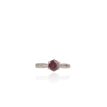 Load image into Gallery viewer, 6 mm. Round Cut Purple African Rhodolite Garnet Ring
