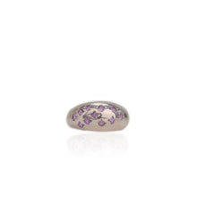 Load image into Gallery viewer, 2 mm. Round Cut Purple Uruguayan Amethyst Cluster Ring

