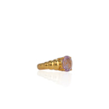 Load image into Gallery viewer, 8 x 10 mm. Oval Cut Purple Brazilian Amethyst Ring
