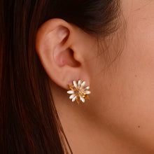 Load image into Gallery viewer, 3 x 6 mm. Marquise Cut Yellow Brazilian Citrine Flower Earrings
