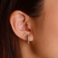 Load image into Gallery viewer, 2 mm. Round Cut Green Pakistani Peridot Cluster Earrings
