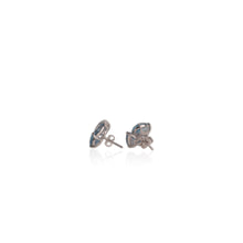 Load image into Gallery viewer, 7 x 9 mm. Oval Cut Swiss Blue Brazilian Topaz Cluster Earrings
