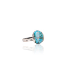 Load image into Gallery viewer, Handmade 11 x 14 mm. Oval Cabochon Blue American Turquoise Ring
