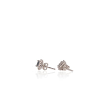 Load image into Gallery viewer, 5 mm. Heart Cut London Blue Brazilian Topaz with Cz Accents Earrings
