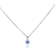 Load image into Gallery viewer, 5 mm. Round Cut Blue Nepalese Kyanite with Cz Accents Pendant and Necklace
