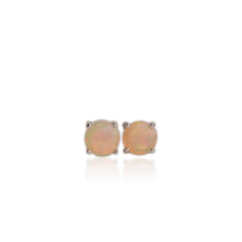Load image into Gallery viewer, 7 mm. Round Cut Multi-coloured Ethiopian Opal Earrings
