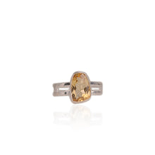 Load image into Gallery viewer, 8 x 12 mm. Fancy Cut Yellow Brazilian Cluster Ring
