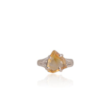 Load image into Gallery viewer, 8 x 12 mm. Fancy Cut Yellow Brazilian Citrine Ring
