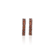 Load image into Gallery viewer, 3.5 mm. Round Cut Orange Brazilian Citrine Cluster Earrings
