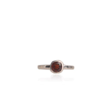 Load image into Gallery viewer, 6 mm. Cushion Cut Red Mozambican Garnet Ring
