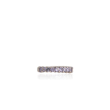 Load image into Gallery viewer, 2.5 mm. Round Cut Blue Violet Tanzanite Cluster Ring
