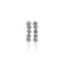 Load image into Gallery viewer, 3.5 mm. Round Cut Blue Violet Tanzanite Cluster Earrings
