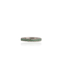 Load image into Gallery viewer, 2.5 mm. Round Cut Green Brazilian Emerald Half Eternity Ring
