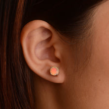 Load image into Gallery viewer, 7 mm. Round Cut Multi-coloured Ethiopian Opal Earrings

