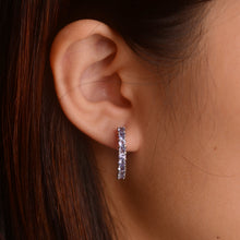 Load image into Gallery viewer, 2.5 mm. Round Cut Blue Violet Tanzanite Cluster Earrings
