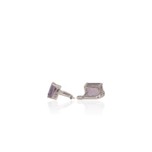 Load image into Gallery viewer, 9 x 11 mm. Octagon Cut Purple Brazilian Amethyst Earrings
