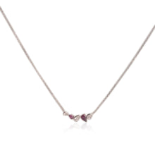 Load image into Gallery viewer, 4 x 6 mm. Pear Cut Purple African Rhodolite Garnet with Cz Accents Necklace
