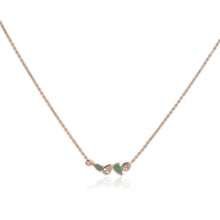 Load image into Gallery viewer, 4 x 6 mm. Pear Cut Green Brazilian Emerald with Cz Accents Necklace
