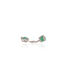 Load image into Gallery viewer, 10 mm. Cushion with Checkerboard Cut Green Botswana Agate with Cz Accents Drop Earrings

