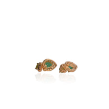 Load image into Gallery viewer, 6 x 9 mm. Pear Cut Green Botswana Agate and Peridot with Cz Halo Drop Earrings
