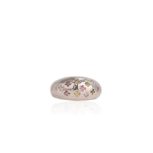 Load image into Gallery viewer, 2 mm. Round Cut Multi-coloured Brazilian Tourmaline Cluster Ring
