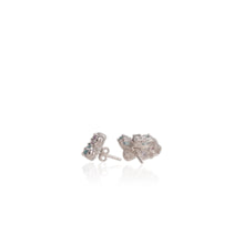 Load image into Gallery viewer, 4 x 6 mm. Oval Cut Blue Cambodian Zircon, Amethyst and Rhodolite Garnet with Cz Accents Earrings
