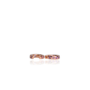2 mm. Round Cut Purple Brazilian Amethyst Cluster Earrings