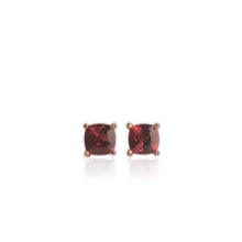 Load image into Gallery viewer, 5 mm. Cushion Cut Purple African Rhodolite Garnet Earrings
