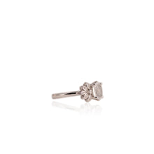 Load image into Gallery viewer, 6 x 8 mm. Oval Cut White Brazilian Topaz with Cz Accents Ring
