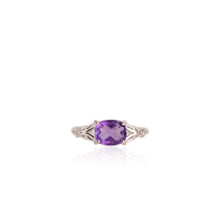 Load image into Gallery viewer, 7 x 9 mm. Cushion Cut Purple Brazilian Amethyst Ring
