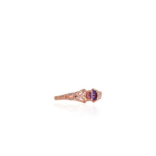 Load image into Gallery viewer, 5 mm. Round Cut Purple Brazilian Amethyst with Cz Accents Ring
