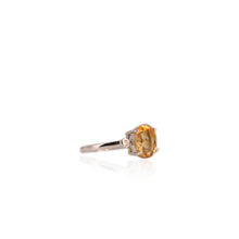 Load image into Gallery viewer, 9 x 11 mm. Oval Cut Yellow Brazilian Citrine with Citrine Accents Ring
