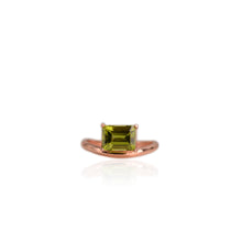 Load image into Gallery viewer, 6 x 8 mm. Octagon Cut Green Pakistani Peridot Ring
