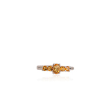 Load image into Gallery viewer, 4 x 6 mm. Oval Cut Yellow Brazilian Citrine Cluster Ring
