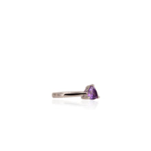 Load image into Gallery viewer, 6 mm. Trillion Cut Purple Brazilian Amethyst Ring
