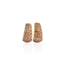 Load image into Gallery viewer, 2 mm. Round Cut Purple Brazilian Amethyst Cluster Earrings
