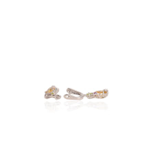 Load image into Gallery viewer, 8 x 12 mm. Pear Cut Yellow Brazilian Citrine, Amethyst, Peridot and Topaz Cluster Drop Earrings
