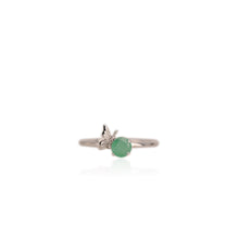 Load image into Gallery viewer, 5 mm. Round Cut Green Brazilian Emerald Ring
