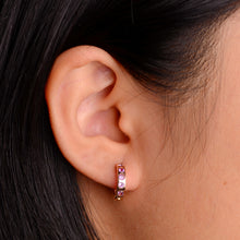 Load image into Gallery viewer, 2 mm. Round Cut Purple Brazilian Amethyst Cluster Earrings
